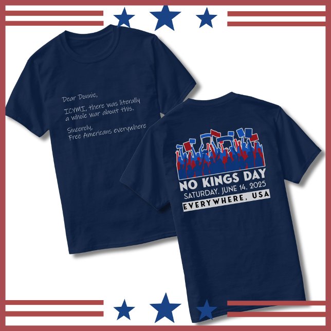 Carta para o Dia Sem Reis à Camisa de Protesto (No Kings Day June 14, 2025 Protest Rally Shirt)