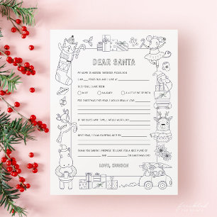 Carta para o Papai Noel e Lista de Desejos com Pág