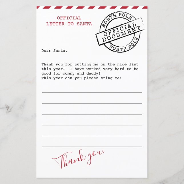 Carta para o Papai Noel - Pacote Infantil (Frente)