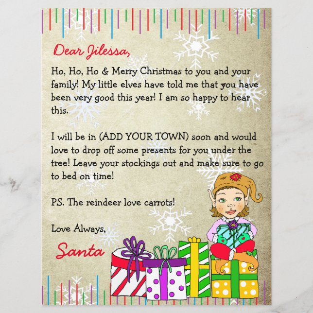 Carta Personalizada de Papai Noel (Frente)