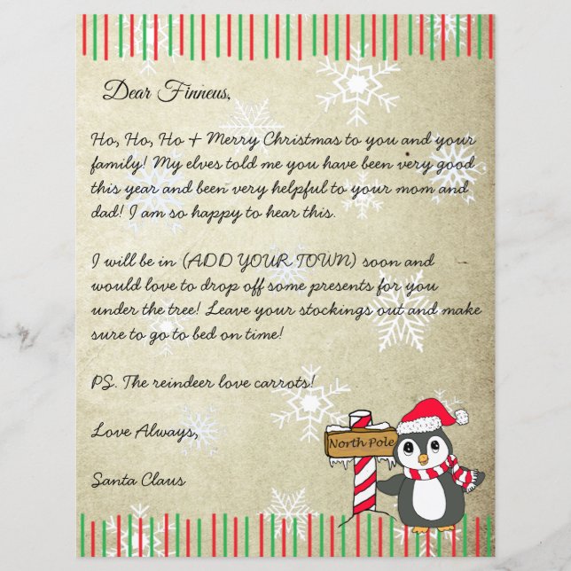 Carta Personalizada de Papai Noel (Frente)