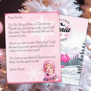 Carta Personalizada de Papai Noel para Raparigas