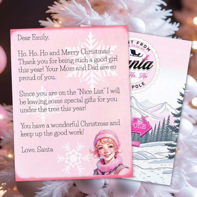 Carta Personalizada de Papai Noel para Raparigas (Criador carregado)
