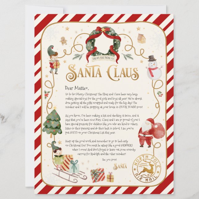 Carta Personalizada do Papai Noel (Frente)