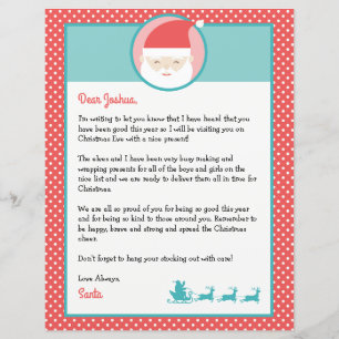 Carta Personalizada do Papai Noel e Página para Co