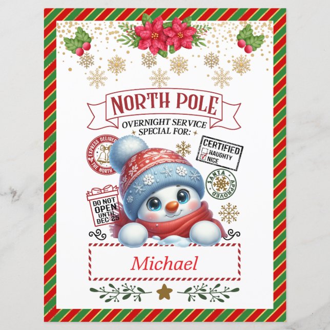 Carta Personalizada do Papai Noel para Crianças Gi (Verso)