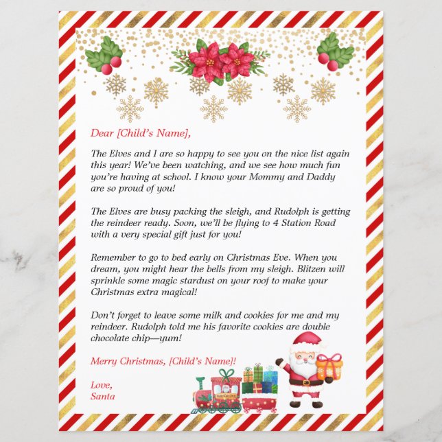 Carta Personalizada do Papai Noel para Presentes d (Frente)
