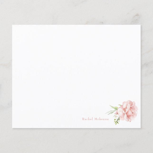 Carta Personalizada Floral Cor de Água Elegante Ro (Frente)