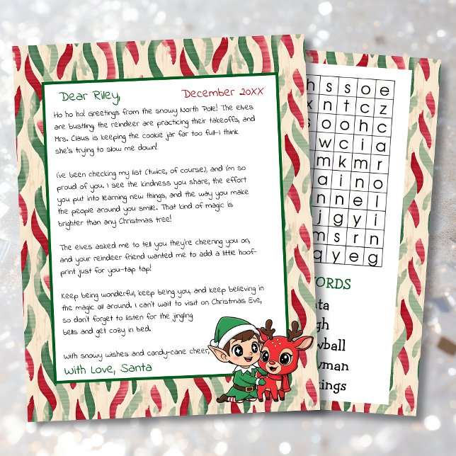 Carta Personalizada Fofa do Papai Noel | Caça-pala (Criador carregado)