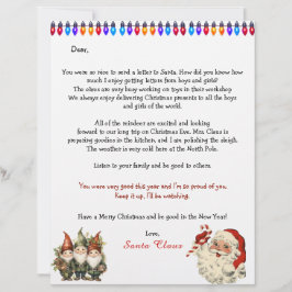 Carta Pessoal Dos Elfos Luzes Do Papai Noel