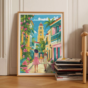 Cartagena Impressão Colômbia Ilustração Cartagena 