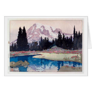 Cartão レーニア山, o Monte Rainier, Hiroshi Yoshida,