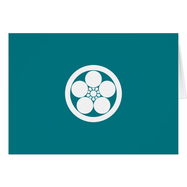 CARTÃO 丸 に 梅 鉢 (Frente Horizontal)