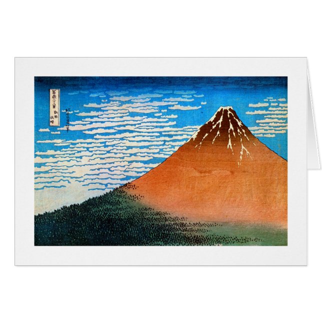 Cartão 凱 風 晴(赤 富 士), 快, 北 Red Mount Fuji, Hokusai, Ukiyo- (Frente Horizontal)