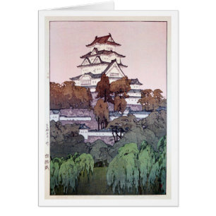 Cartão 姫路城, castelo de Himeji, Hiroshi Yoshida, Woo