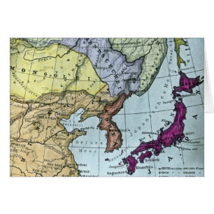 Cartão 日本 matizado do mapa do vintage mão japonesa