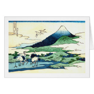 Cartão 梅沢, opinião Monte Fuji do 北斎 de Umezawa,