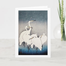 Cartão 白鷺の群れ, grupo dos Egrets, Ohara Koson do 古邨,
