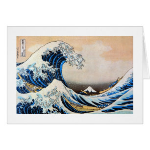 Cartão 神奈川沖浪裏, grande onda do 北斎, Hokusai