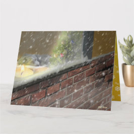 CARTÃO 窓辺のキャンドル・眠る犬 (2) クリスマスカード