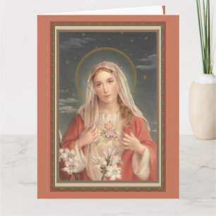 Cartão 0034 Immaculate Heart of Virgin Mary Greeting Card