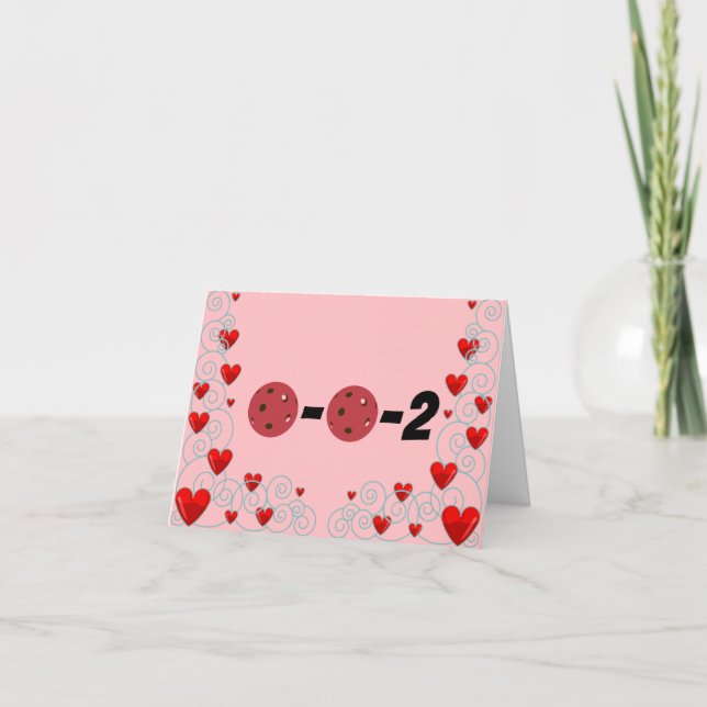 Cartão 0-0-2 Eu Adoro Jogar Pickleball Com Você Namorados (Frente)