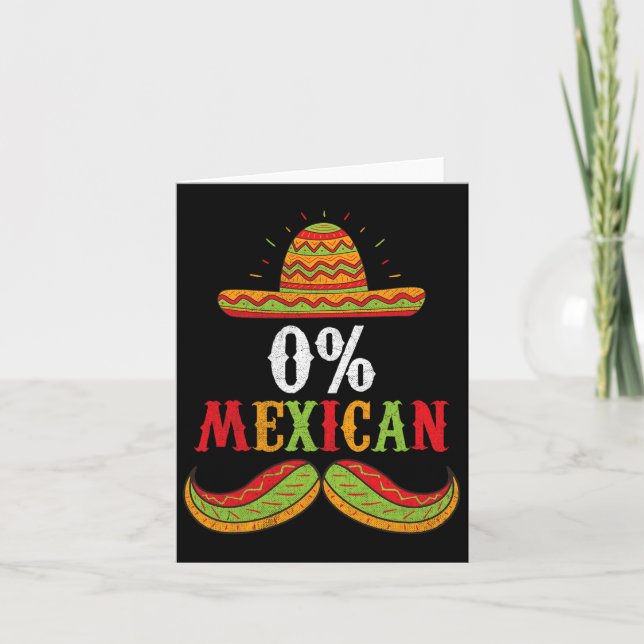 Cartão 0% Mexicano Cinco de Mayo Fiesta Sombrero Engraçad (Frente)