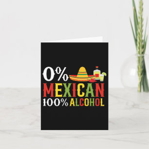 Cartão 0% Por Cento Do México 100% Tequila Sombrero Cinco