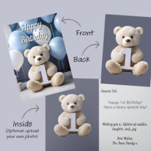 1º Aniversário do Menino Urso Fofo e Balões