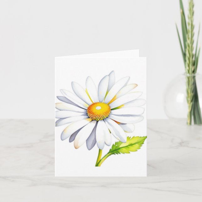 Cartão 1º de janeiro Dia da Margarida B - Cores d'água e  (Frente)