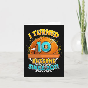 Cartão 10º Aniversário de Basquete Eu Tornei-me Um Gif De