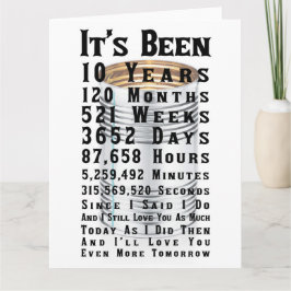 Cartão 10º Aniversário de Casamento de Tin