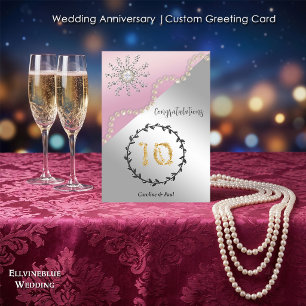 Cartão 10º Aniversário de Casamento Diamante Brilhante