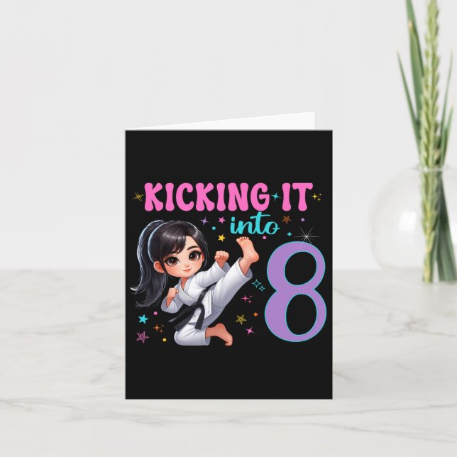 Cartão 10º aniversário Festa de Artes Marciais Karate Tae (Frente)