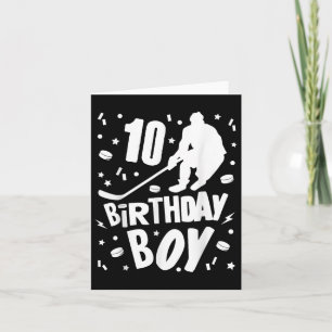 Cartão 10º Aniversário Garotos De Hóquei No Gelo De 10 An