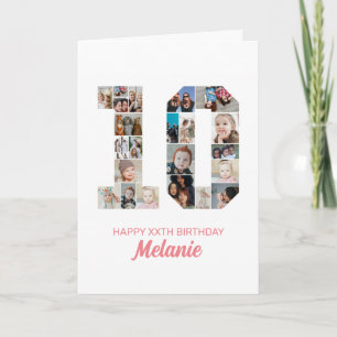 Cartão 10º aniversário Número 10 Colagem de Fotos Persona