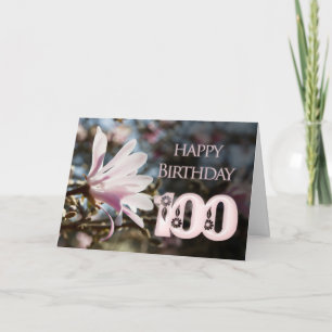 Cartão 100º Aniversário com magnólia