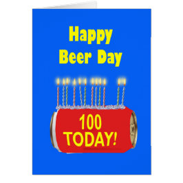Cartão 100º aniversário feliz do dia da cerveja