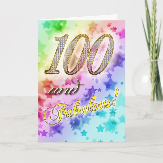 Cartão 100º aniversário para alguém Fabuloso (Frente)