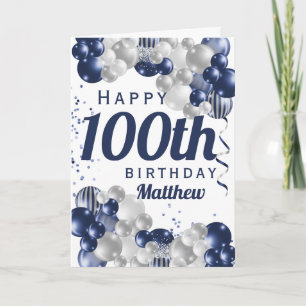 Cartão 100º Balões de Marinho de Aniversário