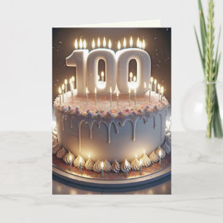 Cartão 100º Bolo e Velas de Aniversário