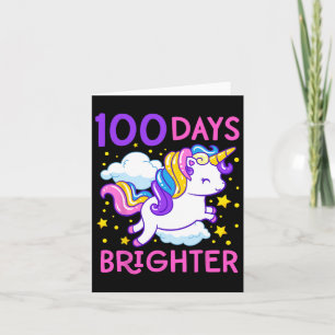 Cartão 100º Dia da Escola Unicórnio 100 Dias Mais Brilhan