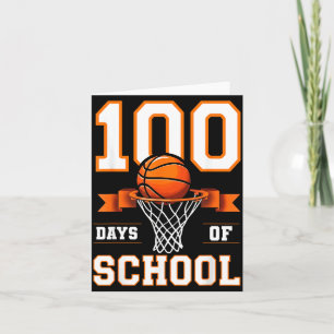 Cartão 100º Dia De Basquete Escolar Crianças 100 Dias De