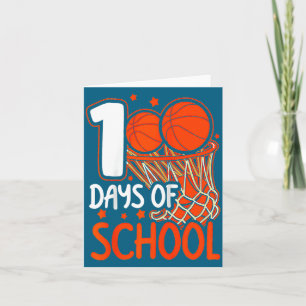 Cartão 100º Dia De Basquete Escolar Crianças 100 Dias De