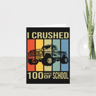 Cartão 100º Dia De Caminhão Escolar Eu Esmagei 100 Dias D