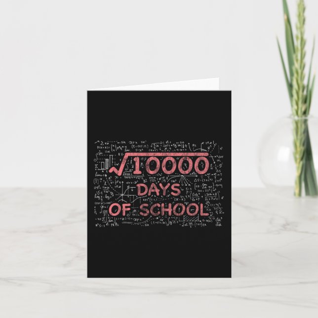Cartão 100º Dia De Professora De Matemática Na Escola 100 (Frente)