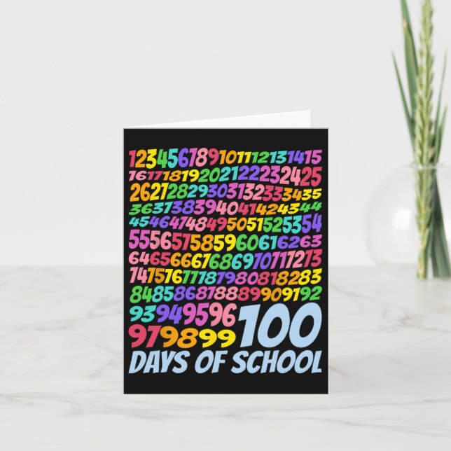 Cartão 100º Dia de Professores Crianças 100 Dias de Matem (Frente)
