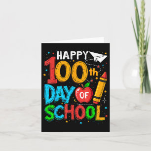 Cartão 100º Dia de Professores Crianças Felizes 100 Dias