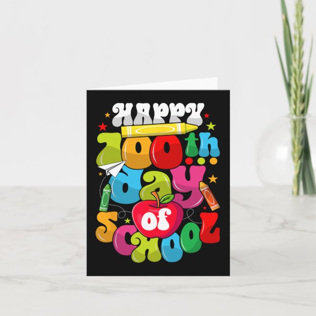 Cartão 100º Dia de Professores Estudantes Feliz 100 Dia (Frente)