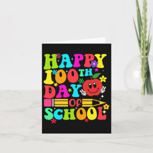 Cartão 100.º Dia Da Escola Retro 100 Dias De Estudante De
